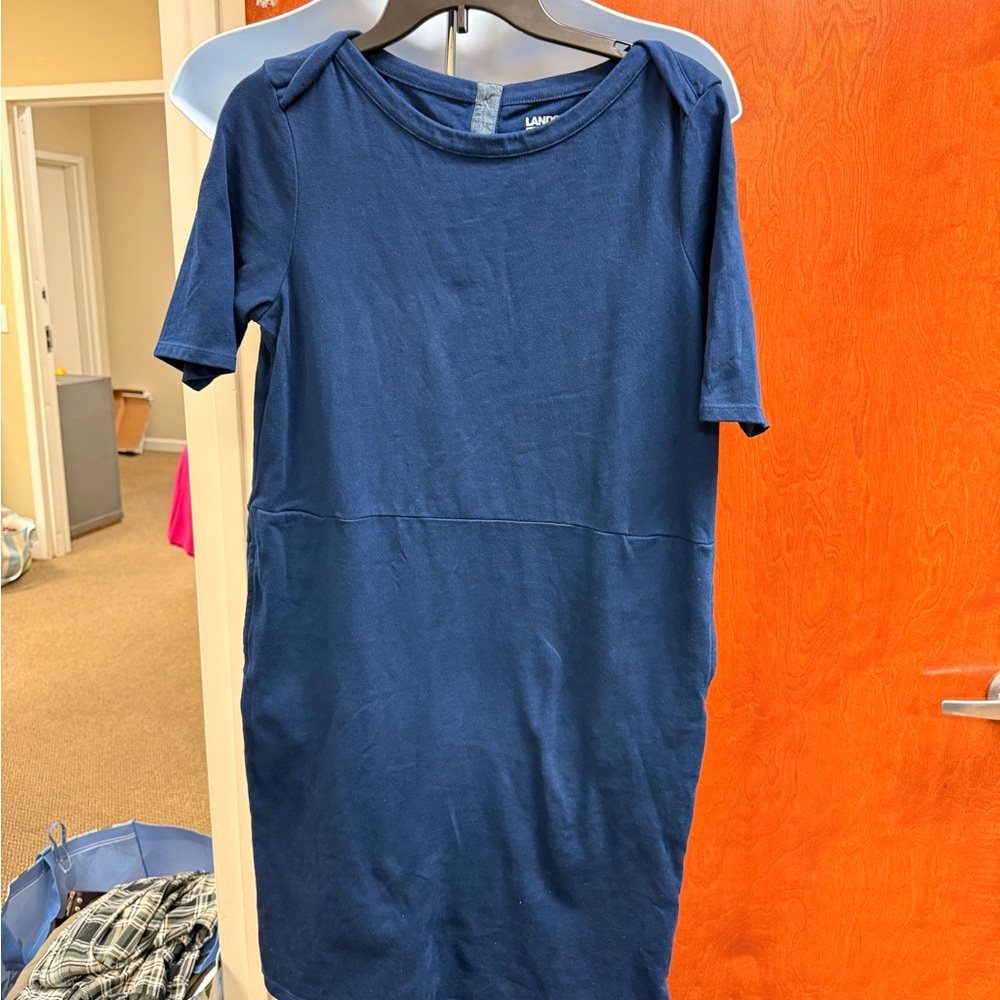 Lands' End‎ Navy Crew Neck Oversized Dress